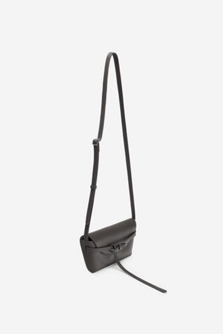 ZARA КОЖАНАЯ СУМКА ЧЕРЕЗ ПЛЕЧО — THE ITEM, СЕРЫЙ
