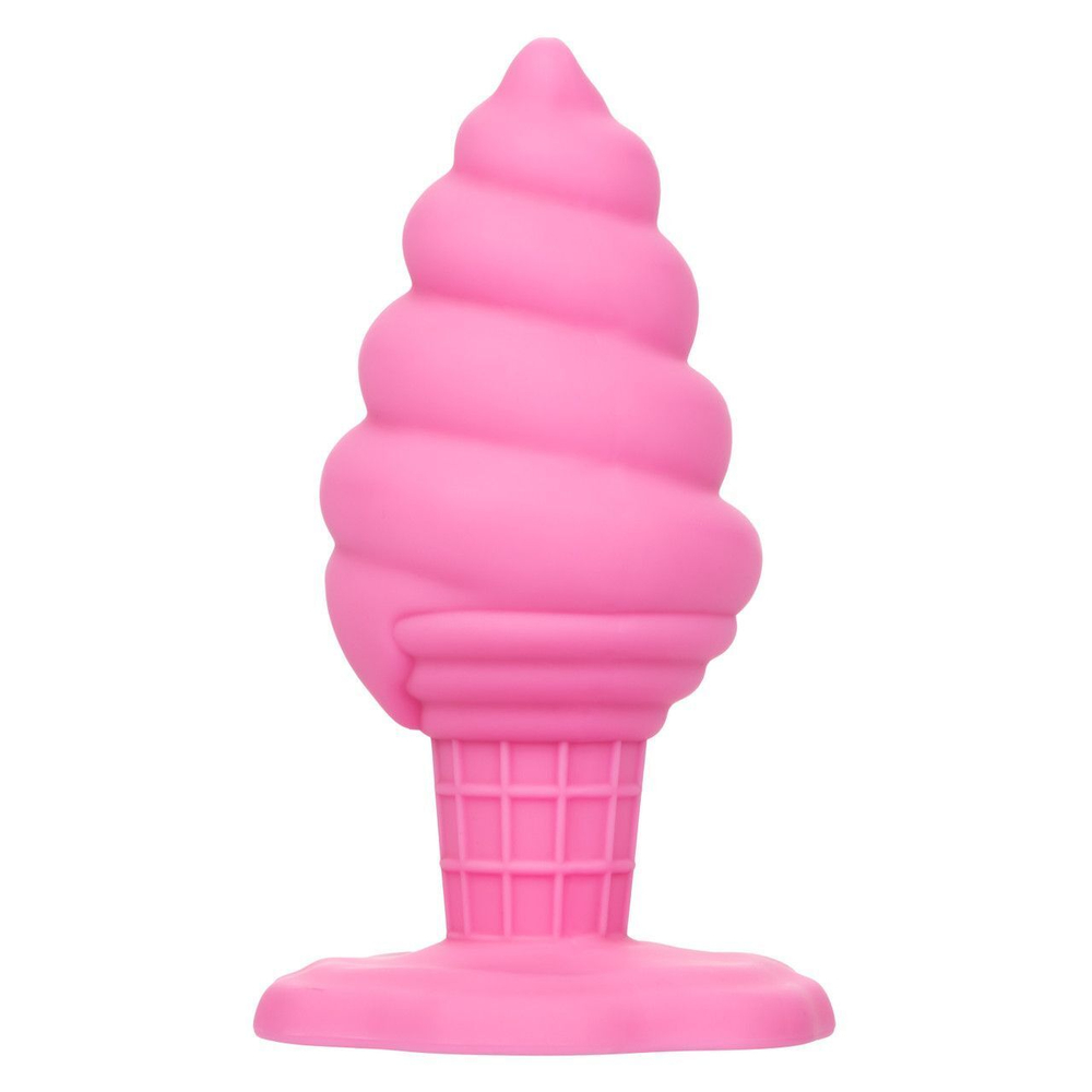 Розовая анальная пробка в виде мороженого Yum Bum Ice Cream Cone Butt Plug - 9,5 см. (Цвет: розовый)