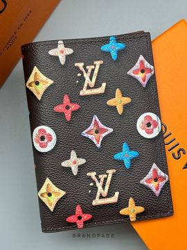 Обложка для паспорта коричневая с разноцветными акцентами от Louis Vuitton BP5-150879