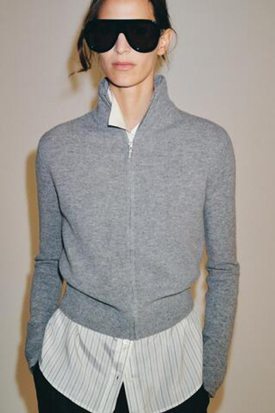КАРДИГАН НА МОЛНИИ ИЗ 100% ШЕРСТИ — ZARA