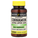 Mason Natural, корица с альфа-липоевой кислотой, 60 капсул