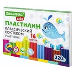 Пластилин классический 16цв 320г Brauberg Kids (1/10)