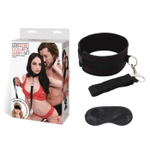 Черный ошейник с длинным поводком Collar and Leash Set (Цвет: черный)