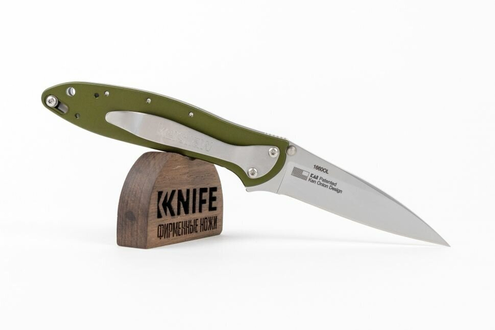 K1660OL Leek - нож склад., алюм. рук-ть оливк.,клинок Sandvik 14C28N