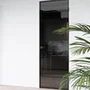 Межкомнатная алюминиевая дверь в скрытом коробе Loft 4 стекло серое прозрачное