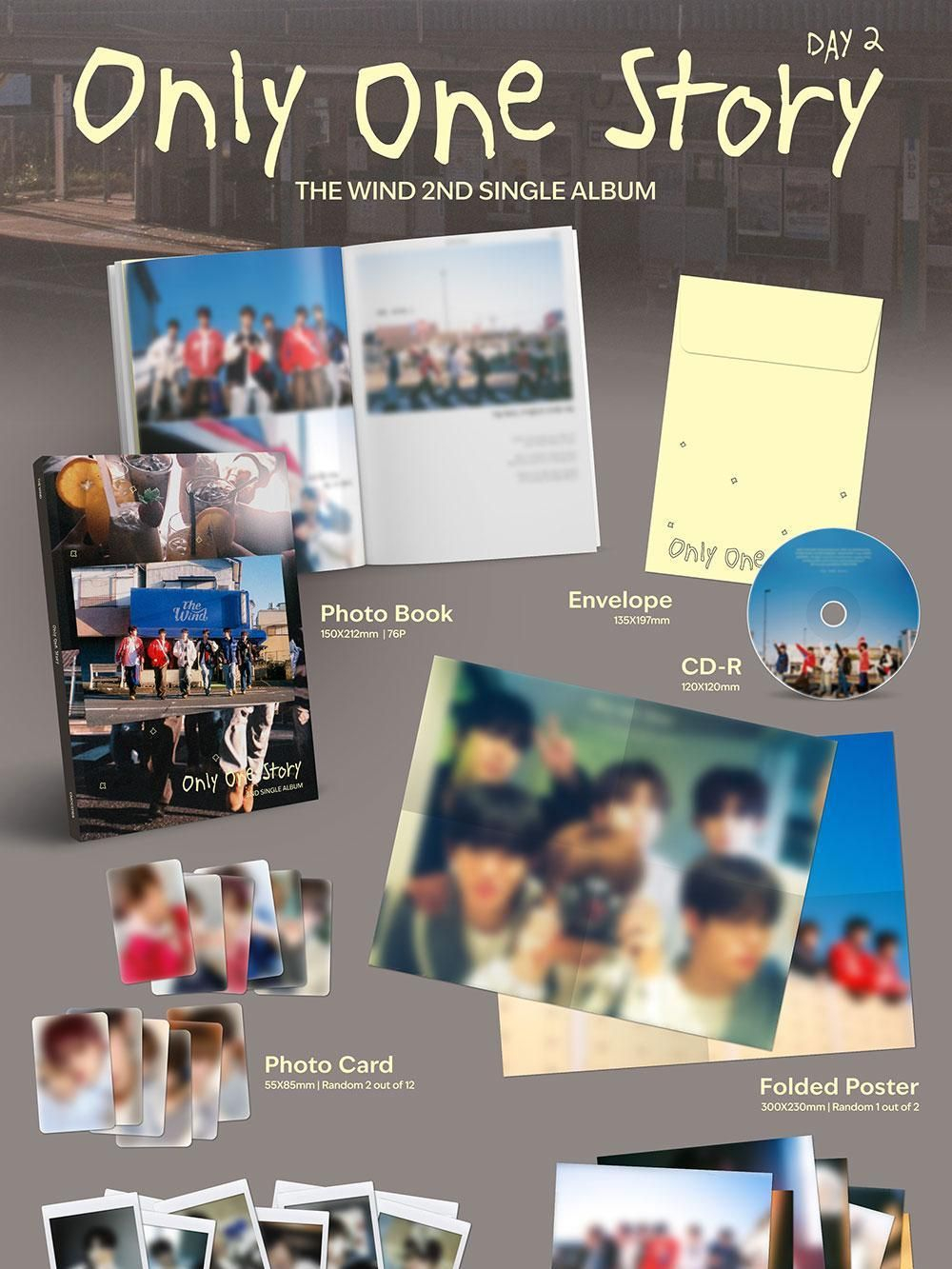 Альбом THE WIND - ONLY ONE STORY 2nd Single Album 2 Version SET
