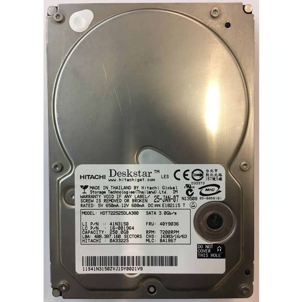 Жесткий диск Hitachi Deskstar 250Gb T7K250 3.5" 7200rpm 8Mb SATA-II 0A33225
