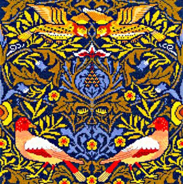 Набор для вышивания нитками Bothy Threads, Bird William Morris (Птицы), 31х31 см