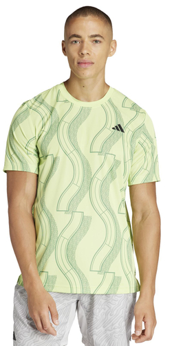 Мужская теннисная футболка Adidas Club Graphic T-Shirt - pulse lime/preloved green