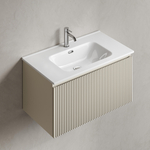 Тумба подвесная SANCOS Сноб Р 1.0 (Snob R 1.0) 790х445х406, c одним ящиком оснащенным доводчиками, Бежевый матовый (Beige Soft), арт.SNR1.080CE