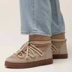 Высокие комбинированные кеды INUIKII Sneaker Classic Beige на меху