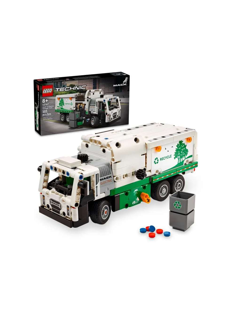 Конструктор Лего Техник Электрический мусоровоз | LEGO Technic Mack LR Electric Garbage Truck 42167, 503 детали (9+)