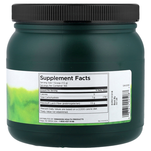 Swanson Vitamins, FiberAid®, арабиногалактан из лиственницы (AG), 250 г (8,8 унции)