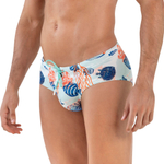 Мужские плавки с морским принтом Acuatic Swimsuit Brief (Размер: S) (Цвет: голубой)