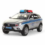 Модель ин. мет. "Lada Vesta SW Cross. Полиция" 17,5см, свет-звук, двери, коробка (Технопарк)