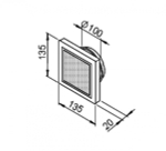 Дизайнерский анемостат Helios DLVZ 100 приточный, регулируемый, с фильтром