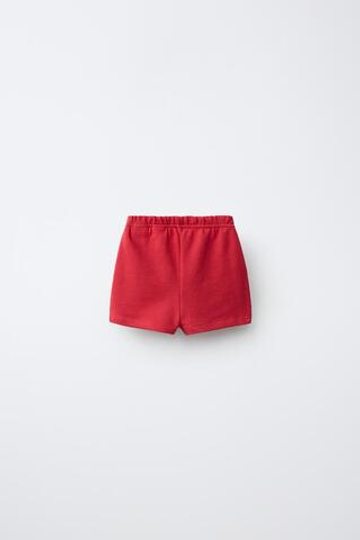 ZARA ШОРТЫ-БЕРМУДЫ С ЛАМПАСАМИ, КРАСНЫЙ