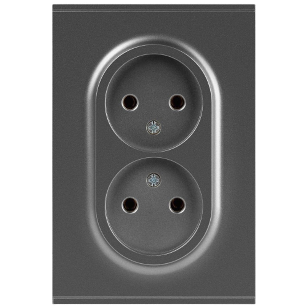 Розетка ЭРА Arktik 16-2107-06 без заземления двойная 2X2P 16А-250В графит | Эра Arktik