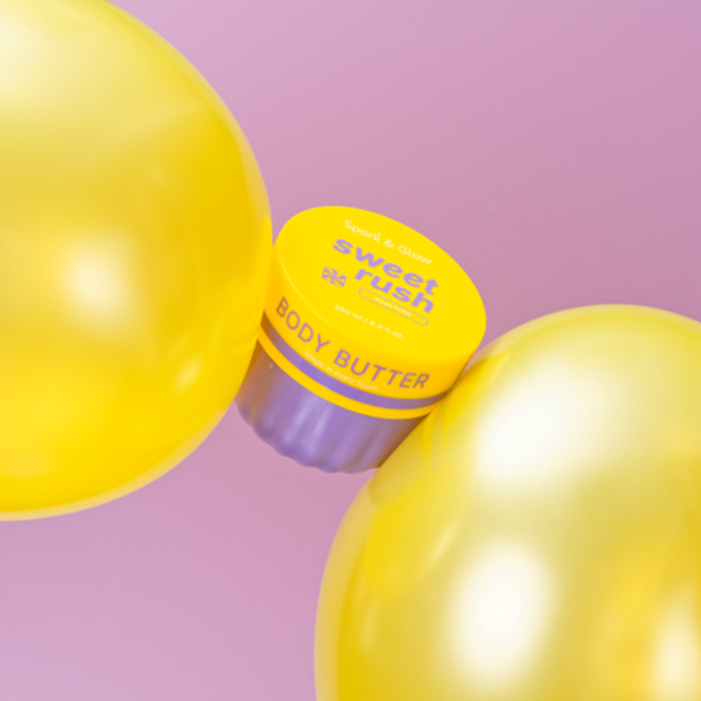 Баттер для тела с ароматом соленой карамели Spark&Glow Body butter purple toffee, 250 мл