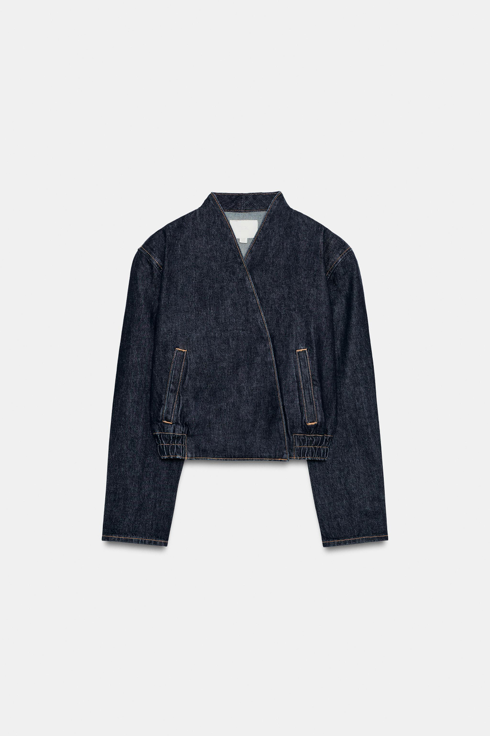 ДЖИНСОВЫЙ БОМБЕР TRF С ЗАПАХОМ — ZARA