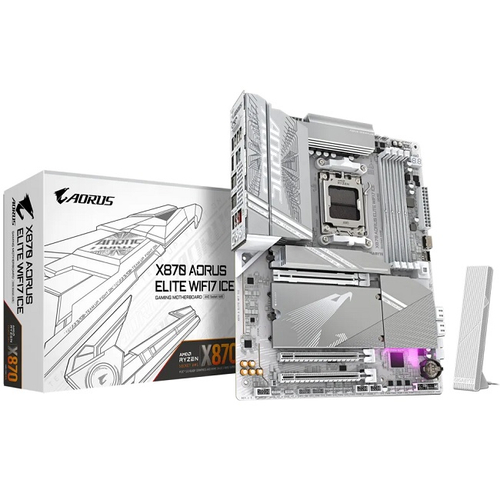 Материнская плата GIGABYTE X870 AORUS ELITE WIFI7 ICE (AM5/AMD X870E/4xDDR5/PCI-Ex16/M.2/SB/Wi-Fi /BT/GLAN/HDMI/ATX)