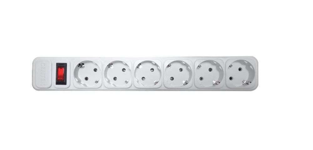 Сетевой фильтр Centek СТ-8901-6-3,0 White (белый) 6 розеток, 3 м, ДВОЙНАЯ ЗАЩИТА, макс до 2200 Вт