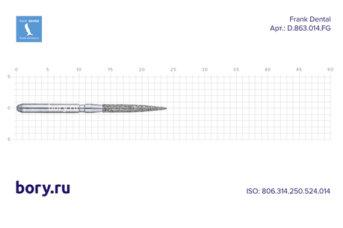 Бор алмазный стандартный Frank Dental типа FG - D.863.014.FG