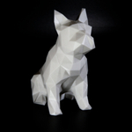 Фигурка БУЛЬДОГ, низкополигональная, дизайнерская. Low Poly Bulldog 19 см., белая
