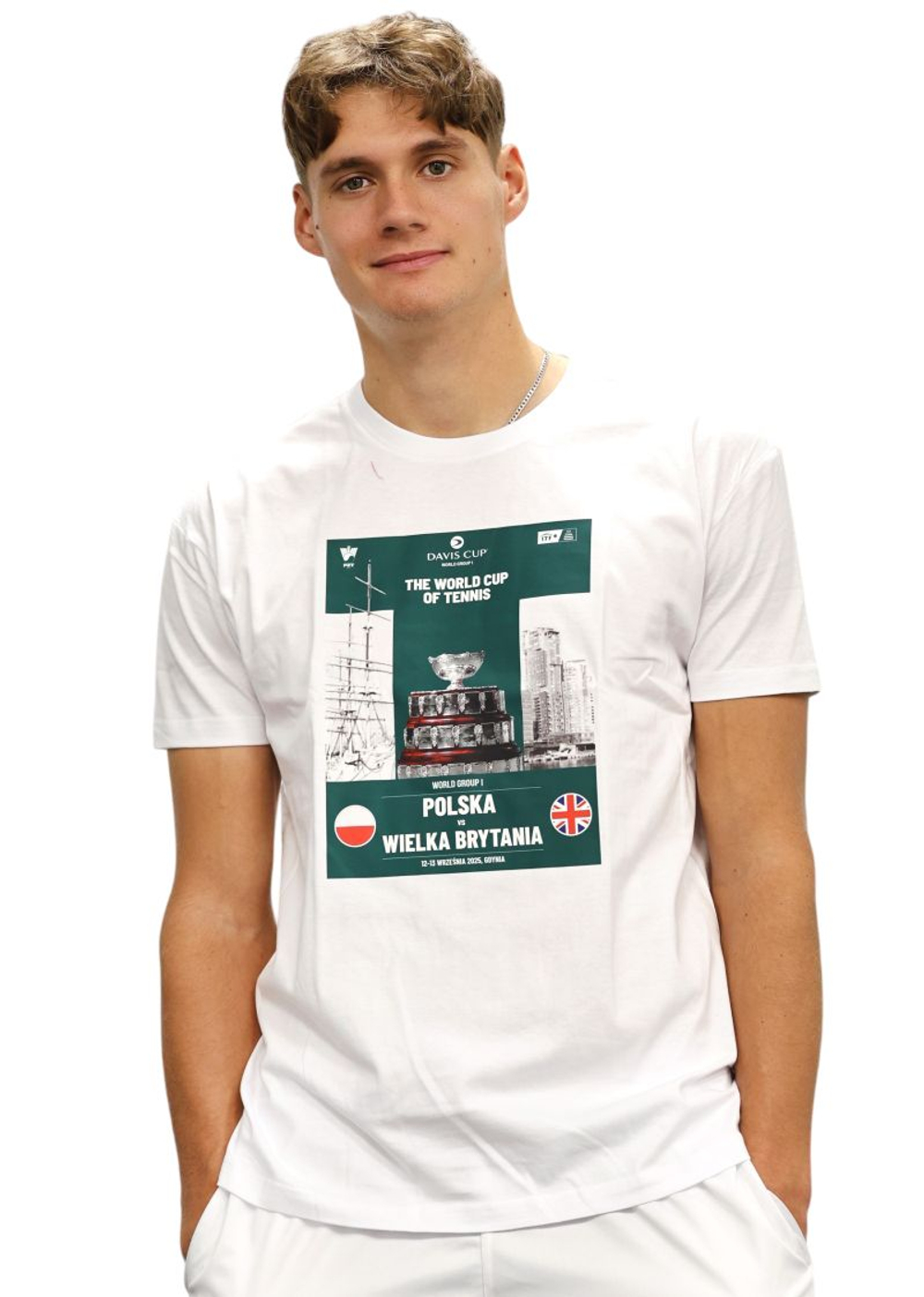Мужская теннисная футболка Joma Davis Cup PZT - white