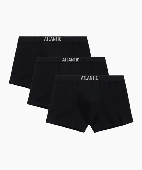 Трусы мужские боксеры (3шт) Atlantic Basic 3BMH-011, хлопок, черный
