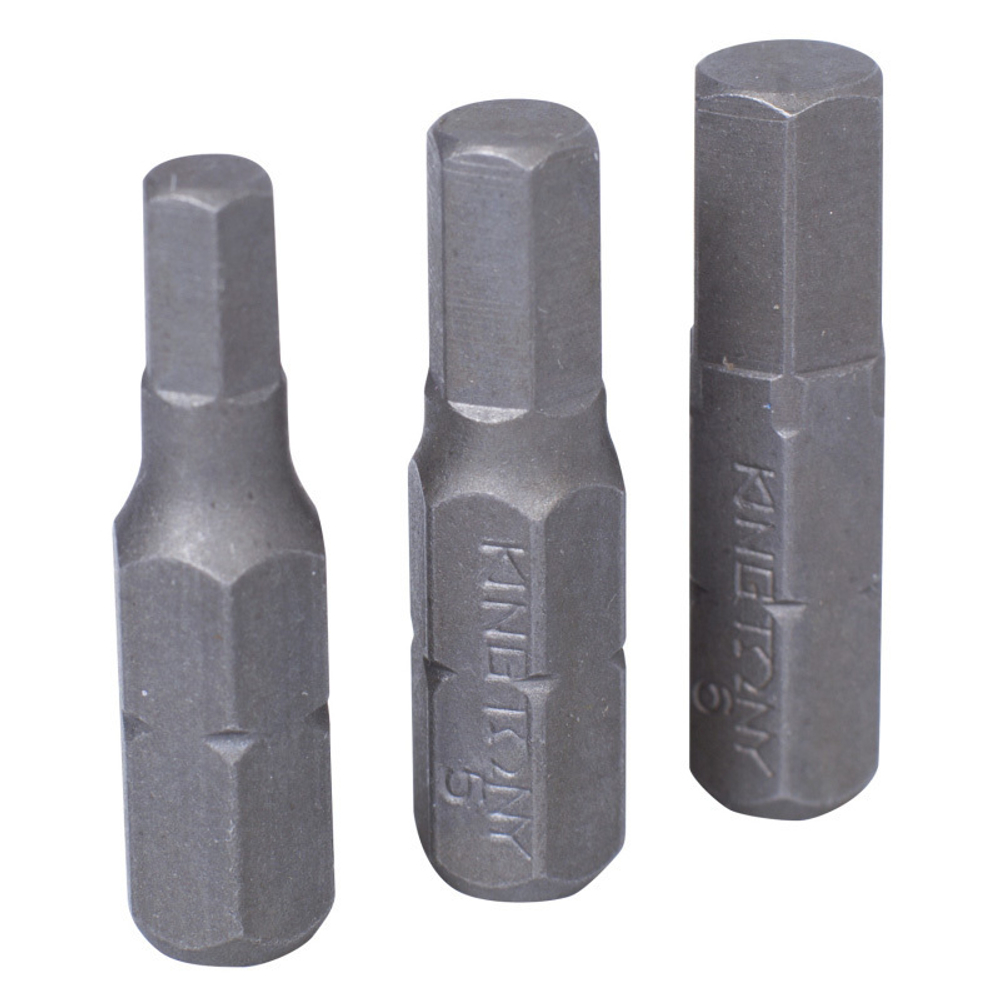 KING TONY (1003MQ) Набор вставок (бит) 1/4", HEX, 4, 5, 6 мм, 3 предмета
