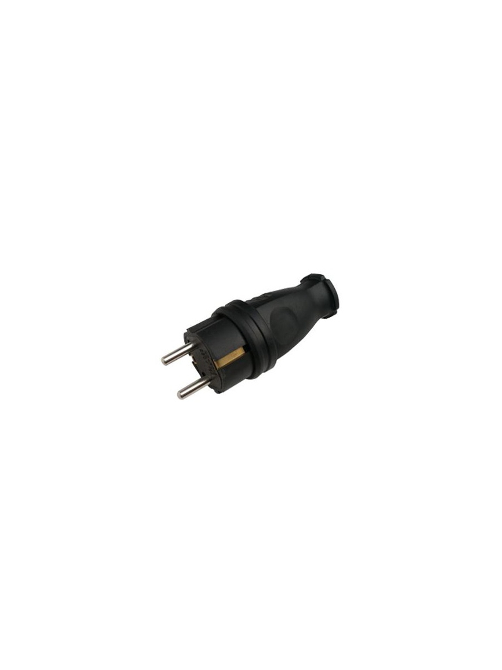 Вилка прямая с з/к каучук 16А IP44 черн. 9210 IN HOME 4690612010236