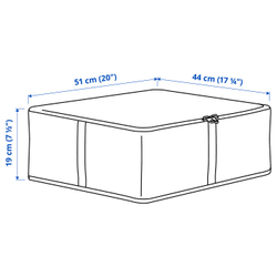 IKEA HEMMAFIXARE  (ИКЕА ХЕММАФИКСАРЕ)  -  Контейнер для одежды/белья - ткань в полоску/белый/серый 44x51x19 см