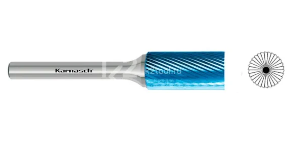Борфреза твердосплавная Karnasch форма B, 2х11х3х38 мм, насечка HP-5, покрытие Blue-Tec, арт. 11.5013-010