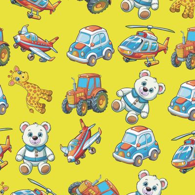 Детские игрушки(желтый фон)