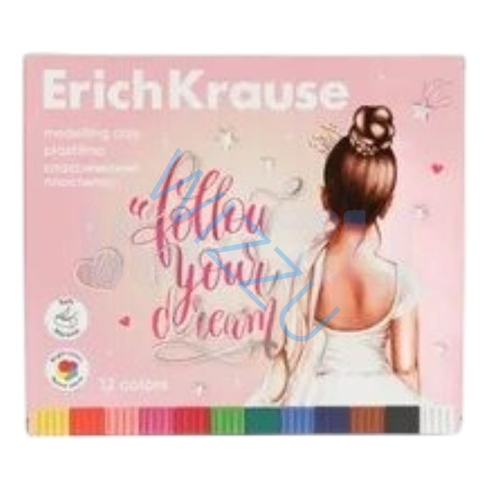 Пластилин классический ErichKrause Pointes 12 цветов со стеком, 180 г (в коробке 12 шт) Арт-61776