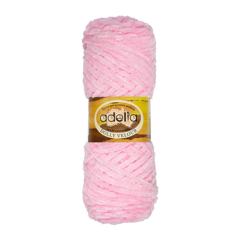 Пряжа Adelia Dolly Velour / уп.5 мот. по 100г, 93м, 27 св.розовый Пряжа Adelia Dolly Velour / уп.5 мот. по 100г, 93м, 27 св.розовый