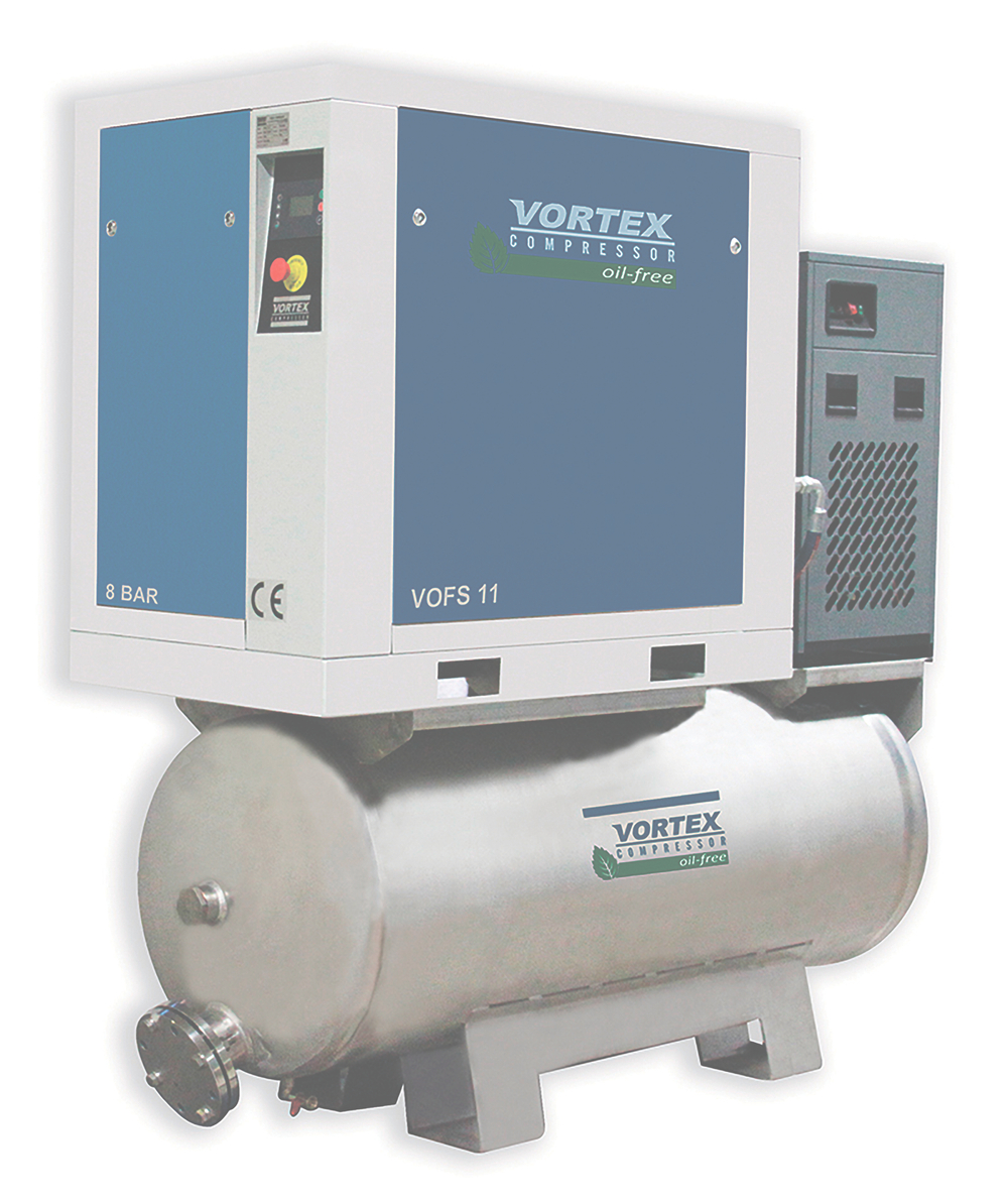 Безмасляный винтовой компрессор с ресивером и осушителем Vortex VOFS TD 1.5кВт