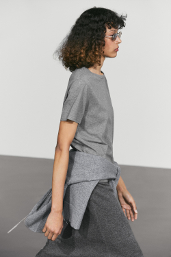 Massimo Dutti Футболка из 100% хлопка с короткими рукавами, серый