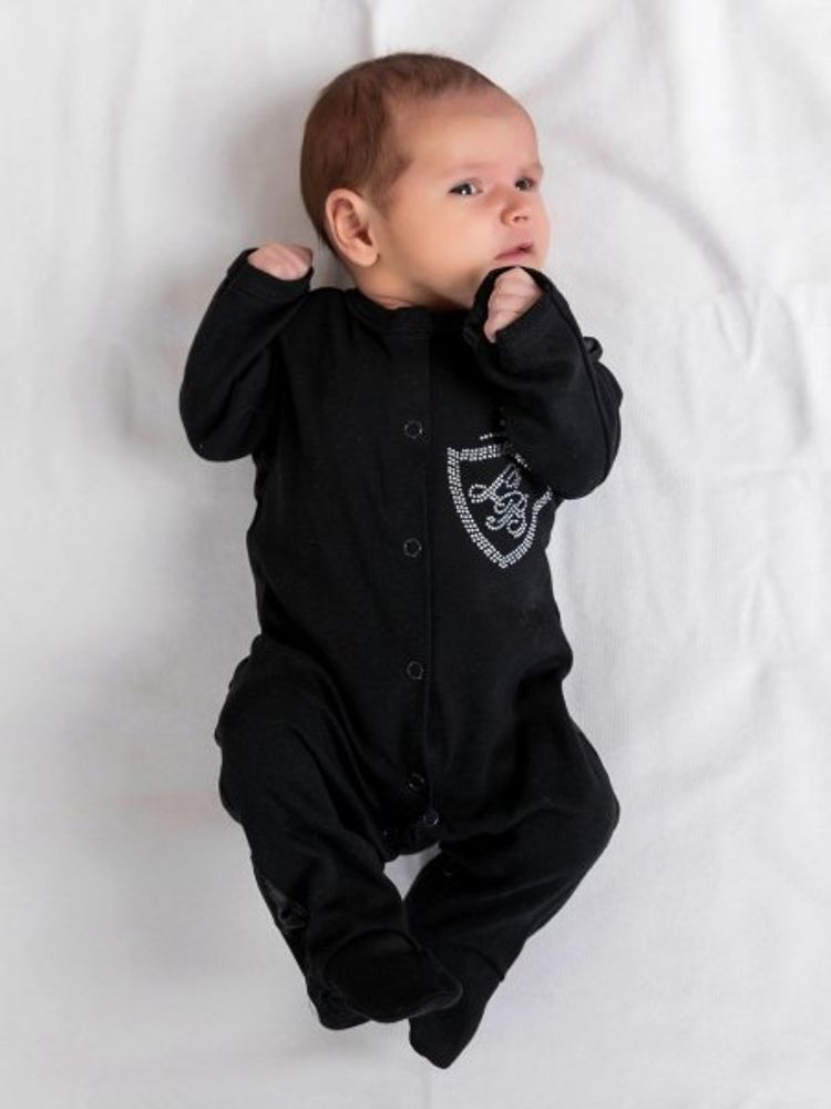 Черный комбинезон на кнопках Luxury Baby "Спорт-7"