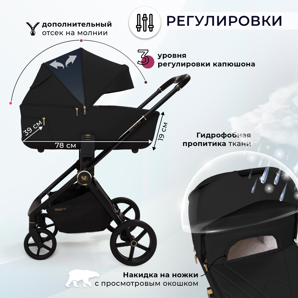 Коляска 2в1 Sweet Baby Stella Plus Neo Black