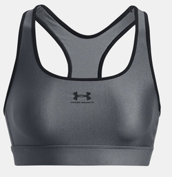 Теннисный бюстгальтер Under Armour Women's UA Bra Mid Padless - pitch gray/black