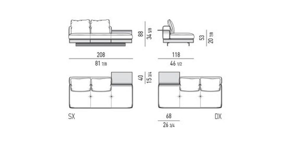 Connery sofa by Minotti Set 2 module 2