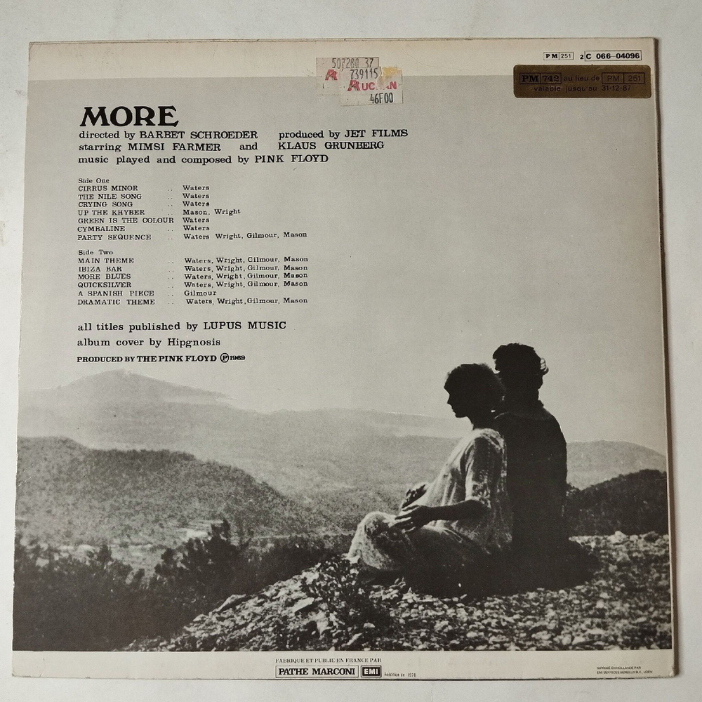 Винтажная виниловая пластинка LP The Pink Floyd Soundtrack From The Film More (France 1978)