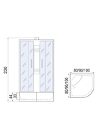 Душевая кабина RIVER NARA XL 100/44 MT  100x100x230 10000006212 Универсальная Четверть круга