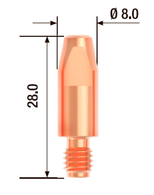 FUBAG Контактный наконечник M6 X 28мм ECU1.2мм/.045 дюйма (10 шт.)