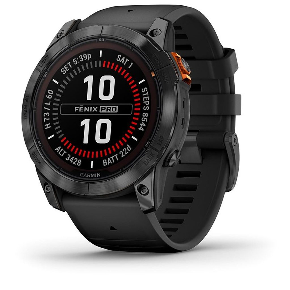 Смарт-часы Garmin Fenix 7X Pro Solar Slate Gray, черный, 010-02778-01