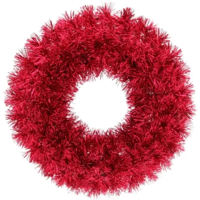 Венок декоративный TINSEL «Яркие переливы» 38 см, Красный