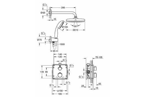 Душевая система Grohe Grohtherm 34729000 с термостатом Хром