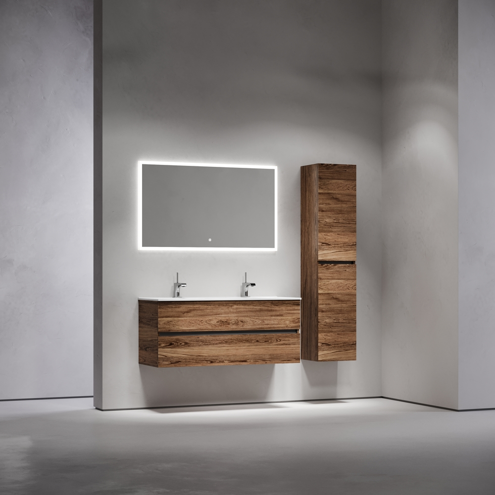 Тумба подвесная под раковину Sancos Urban, дуб чарльстон 1190х450х550, арт. UR120-1ECH